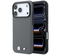 Étui BMW M Carbon Metal Logo pour iPhone 18 Pro Max / 17 Pro Max, gris