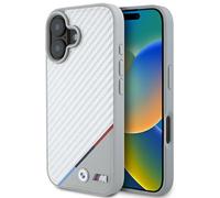 Étui BMW M Carbon Tricolor pour iPhone 16 MagSafe, gris