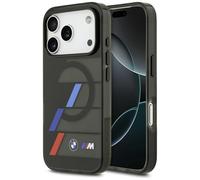 Etui BMW M IML Metal Buttons Tricolor Lines MagSafe do iPhone 17 Pro czarny