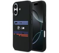 Etui BMW M Silicon Horizontal Line MagSafe do iPhone 17 czarny