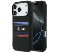 Etui BMW M Silicon Horizontal Line MagSafe do iPhone 17 Pro czarny