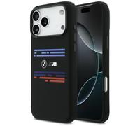 Etui BMW M Silicon Horizontal Line MagSafe do iPhone 17 Pro Max czarny
