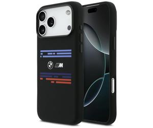 Etui BMW M Silicon Horizontal Line MagSafe do iPhone 17 Pro Max czarny