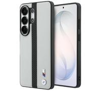 Housse BMW MagSafe Galaxy S26 Ultra En Cuir Synthétique Gris Logo Métal