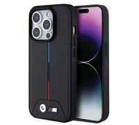 Étui BMW pour iPhone 15 Pro 6.1 noir étui rigide Quilted Tricolor MagSafe
