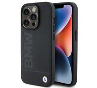 Étui Coque IPHONE 15 Pro BMW Magsafe Compatible Cuir Véritable Noir