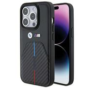 Étui BMW pour iPhone 15 Pro 6.1 noir Stamped Tricolor Stripe