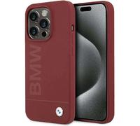 Étui BMW pour iPhone 15 Pro 6.1 rouge étui rigide Silicone Big Logo MagSafe