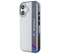 CG Mobile Coque rigide BMHCP16S23HTFEG pour iPhone 16 6,1" Gris Motosport IML Rayures verticales
