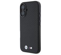 Étui BMW pour iPhone 16 6.1 noir étui rigid Carbon Wrapped Metal