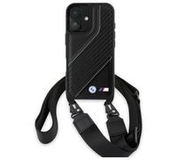 Étui BMW pour iPhone 16 6.1 noir étui rigid M Edition Carbon Stripe & Strap