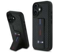 Étui BMW pour iPhone 16 6.1 noir étui rigide M Grip Stand Smooth and Carbon