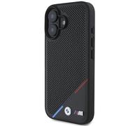 Étui BMW pour iPhone 16 6.1 noir étui rigide M Perforated Tricolor Line MagSafe