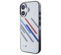 Étui BMW pour iPhone 16 Plus 6.7 gris étui rigide Motosport IML Random Stripes