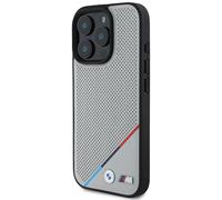 Étui BMW pour iPhone 16 Pro 6.3 gris étui rigide M Perforated Tricolor Line MagSafe