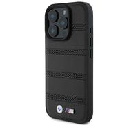 Étui BMW pour iPhone 16 Pro 6.3 noir étui rigide M Perforated And Stitched Line MagSafe