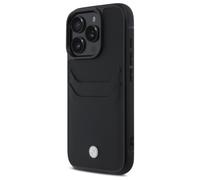 Étui BMW pour iPhone 16 Pro Max6.9 noir étui rigide Sign Leather Cardslot