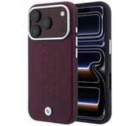 Étui BMW Sign Centered Deboss MagSafe pour iPhone 18 Pro / 17 Pro, couleur bordeaux