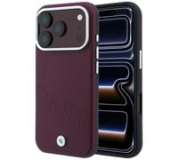 Étui BMW Sign Inclined Deboss Letters MagSafe pour iPhone 18 Pro Max / 17 Pro Max, bordeaux