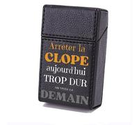 Etui Boite en Cuir Paquet De Cigarette Noir Demain
