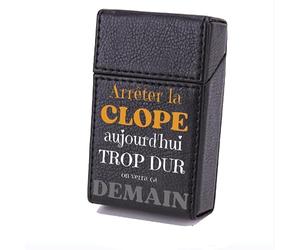 Etui Boite en Cuir Paquet De Cigarette Noir Demain