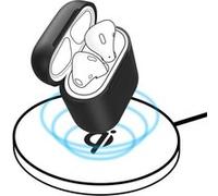 Étui Boîtier AirPods version 1 et 2 Housse Silicone Charge sans fil Baseus Noir Noir G