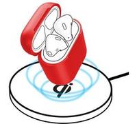 Étui Boîtier AirPods version 1 et 2 Housse Silicone Charge sans fil Baseus Rouge Rouge G
