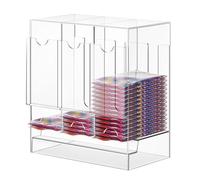 Étui Booster Box - Organisateur de bureau à 3 emplacements pour cartes | Distributeur de paquets booster | Stockage de distributeurs de cartes acrylique pour le travail, le trading, le jeu,