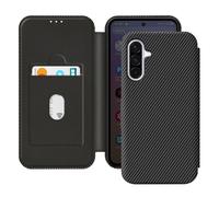 Avizar Étui Carbone pour Samsung Galaxy A36 Porte-Carte Anti-RFID Noir