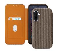 Étui Carbone pour Samsung Galaxy A56 Porte-Carte Anti-RFID Marron