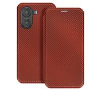 Étui Carbone pour Xiaomi Poco X7 Pro Porte-Carte Support Vidéo Marron foncé