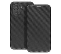 Etui Carbone pour Xiaomi Poco X7 Pro Porte-Carte Support Vidéo Noir
