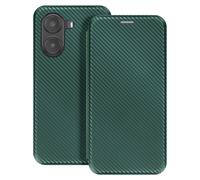 Étui Carbone pour Xiaomi Poco X7 Pro Porte-Carte Support Vidéo Vert Foncé