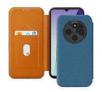 Étui Carbone pour Xiaomi Redmi 14C Porte-Carte Anti-RFID Bleu