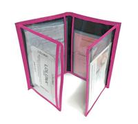 LOLUNA® Etui Carte Grise Cuir, permis Conduire Voiture, identité et Assurance - 4 Volets - Plusieurs Couleur Homme et Femme (Fuchsia)