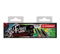 Etui Carton 3 Feutres Stabilo Free Acrylic Pointes Mixtes Noir Noir G