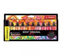 Etui Carton De 10 Surligneurs Stabilo Boss Original Arty - Couleurs Chaudes