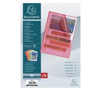 Exacompta Étui carton 100 pochettes perforées polypropylène lisse haute résistance A4 Cristal