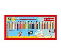 Etui carton de 18 crayons de couleur STABILO woody 3 in 1 + 1 taille-crayon + 1