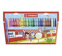 STABILO power - Feutre de coloriage - Étui carton x 30 feutres pointe moyenne - Coloris assortis