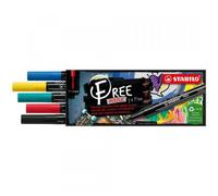 Etui Carton De 5 Marqueurs Stabilo Free Acrylic T100 - Pointe Fine - Set Royal