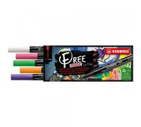 Etui Carton De 5 Marqueurs Stabilo Free Acrylic T100 - Pointe Fine - Set Spring