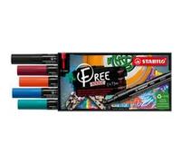 Etui carton de 5 marqueurs STABILO FREE acrylic T300 - pointe moyenne - Set Urban Noir