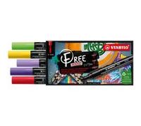 STABILO Marqueurs acryliques FREE Acrylic T300 Étui carton x5 Pointe moyenne Set Vibrant