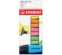 STABILO Surligneur fluo BOSS MINI – Étui carton x5 coloris assortis