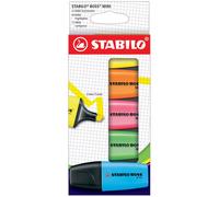 STABILO BOSS MINI - Mini surligneur fluo - Etui carton x 5 surligneurs fluo - coloris assortis
