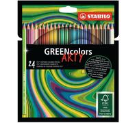 STABILO – Crayons de couleur GREENcolors ARTY – Étui carton 24 crayons de coloriage