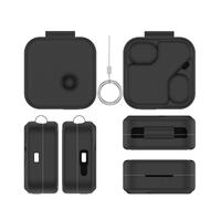 Étui Casque pour Nothing Ear(3) Étui de Protection en Silicone pour Casque Boîtier Antichoc et Anti-poussière avec Mousqueton (Noir)