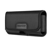 Étui Ceinture Horizontal pour Smartphone 6,8 pouces Nylon Double Fixation Noir