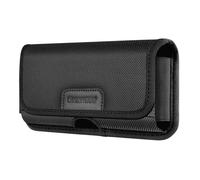 Étui Ceinture Horizontal pour Smartphone 6,8 pouces Nylon Double Fixation Noir